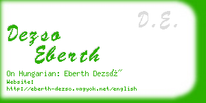 dezso eberth business card